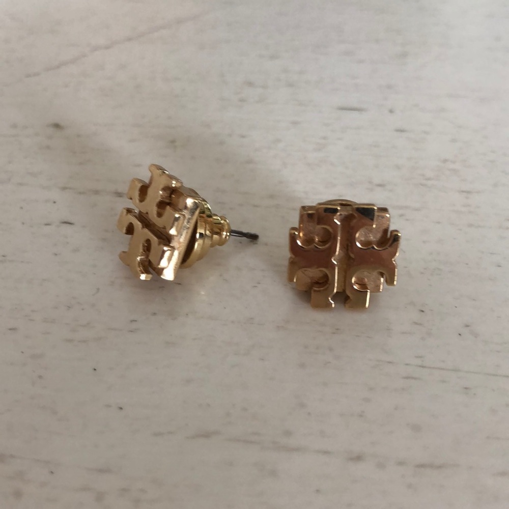 Authentic Tory Burch logo earrings